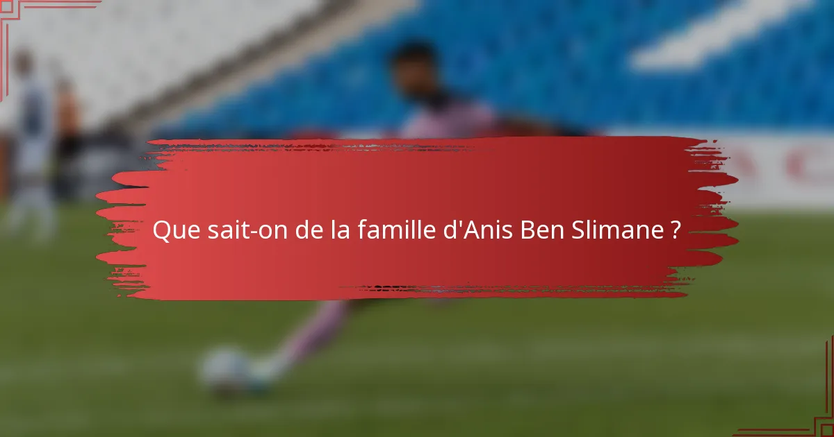 Que sait-on de la famille d'Anis Ben Slimane ?